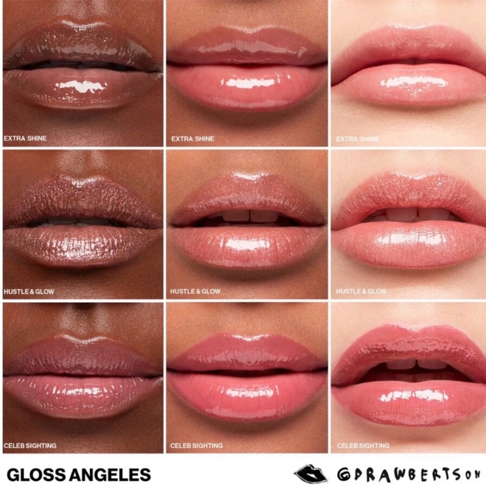 Smashbox Gloss Angeles Trio Set in Hustle & Glow, Extra Shine & Celeb Sighting - Picture 2 of 12